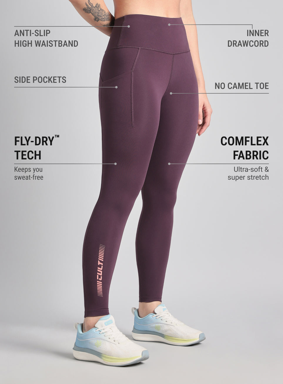 Women's Wine The Run Project COMFlex Tights