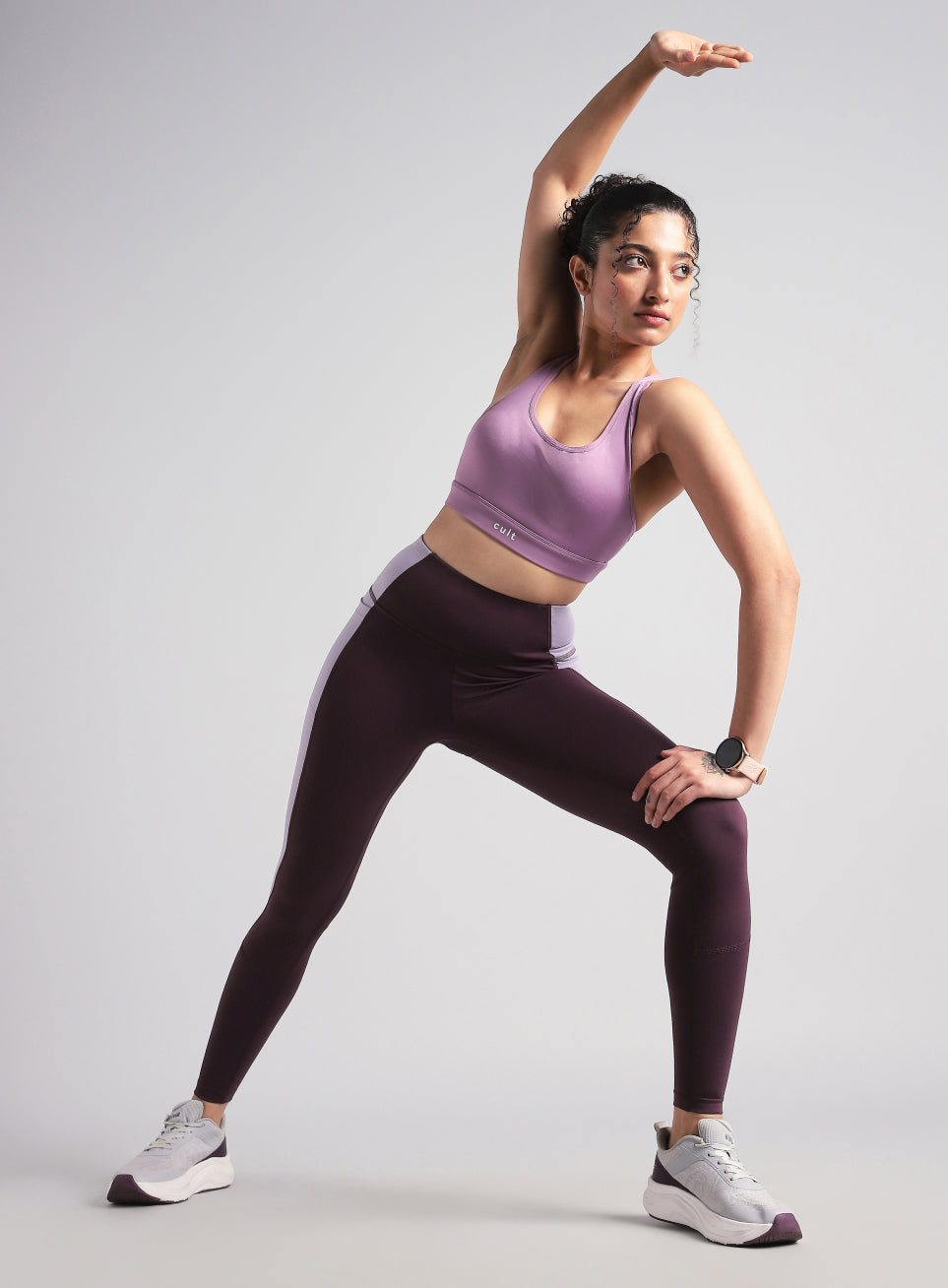 Women's Wine Colourblock Runner's Pro COMFlex Tights