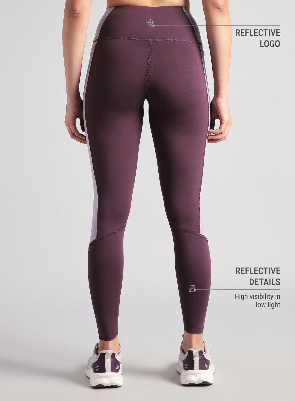Women's Wine Colourblock Runner's Pro COMFlex Tights