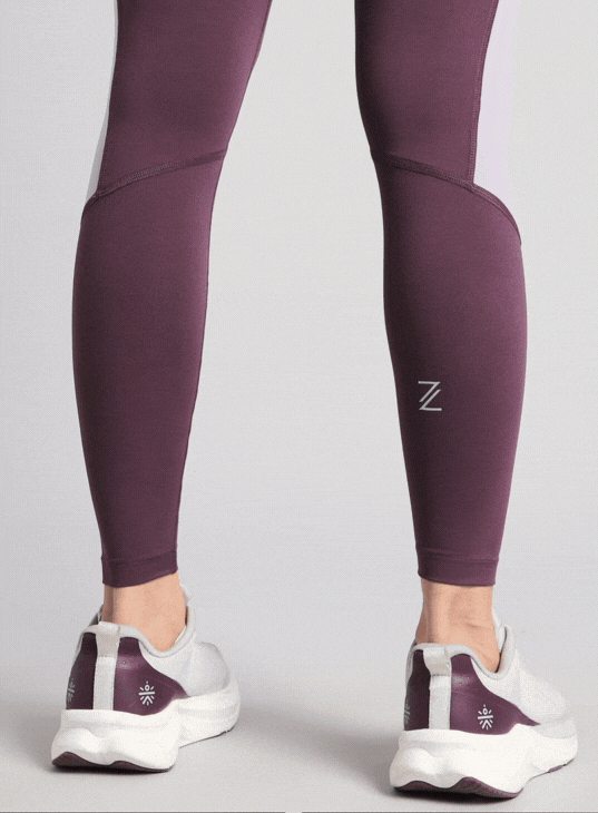 Women's Wine Colourblock Runner's Pro COMFlex Tights