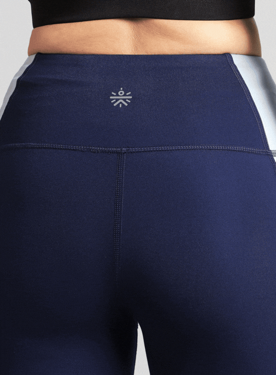 Women's Blue Colourblock Runner's Pro COMFlex Tights