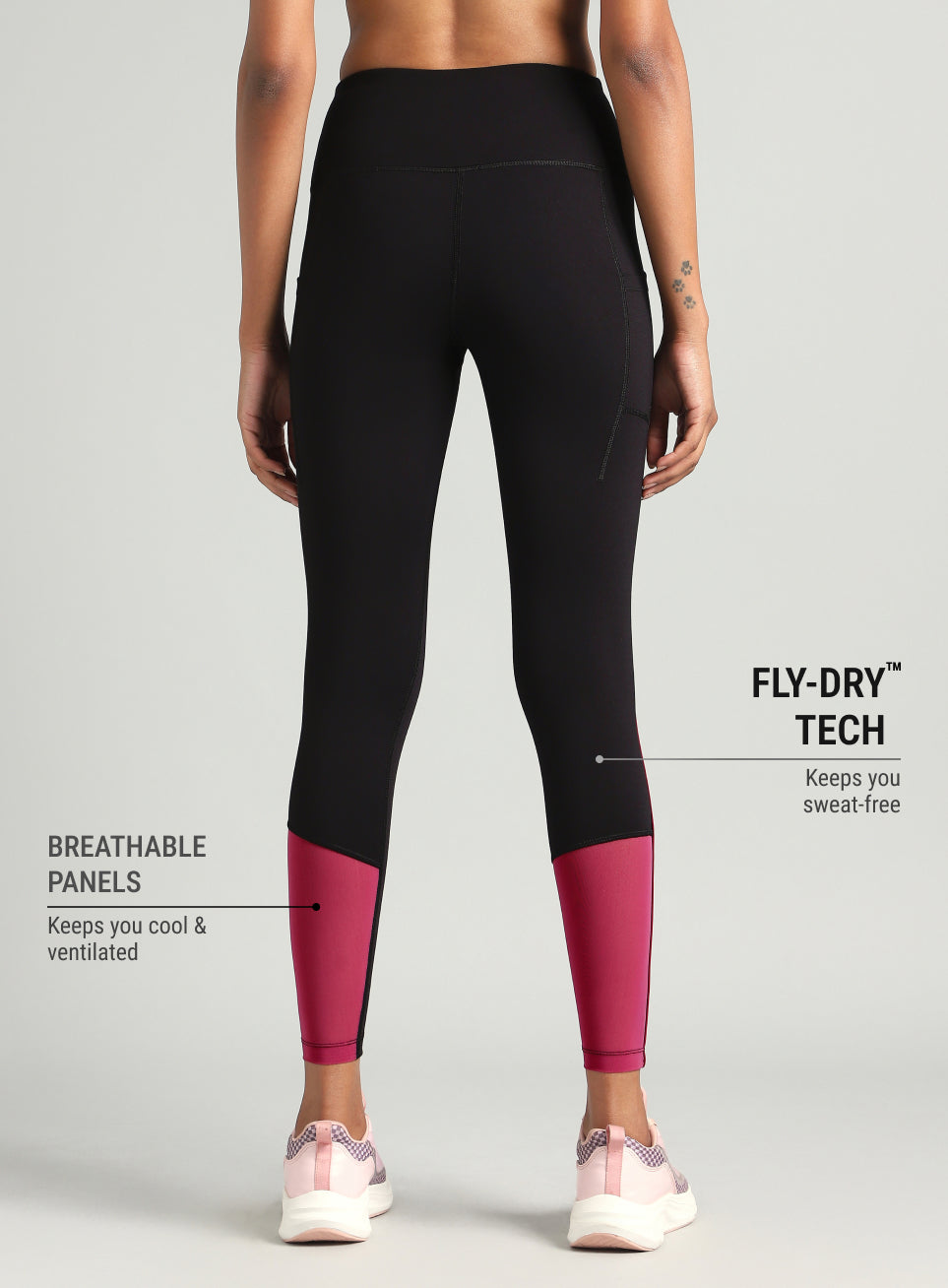 Women's Black Pace Up Running COMFlex Tights