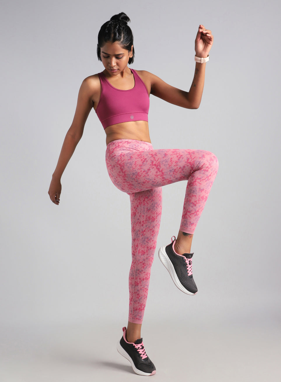 Women's Pink Running Pro High Support Bra