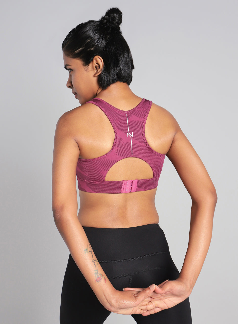 Women's Pink Urban Camo Running High Support Bra