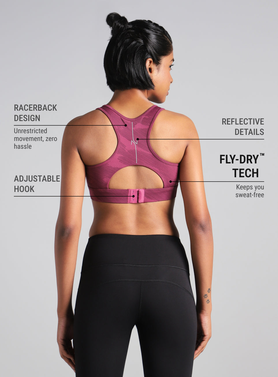 Women's Pink Urban Camo Running High Support Bra