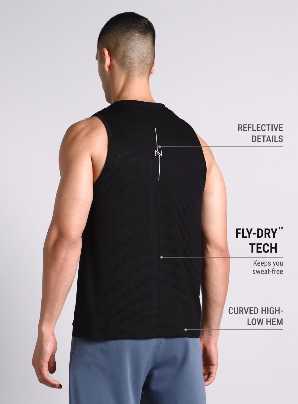 Men's Black Everyday Runner's Tank