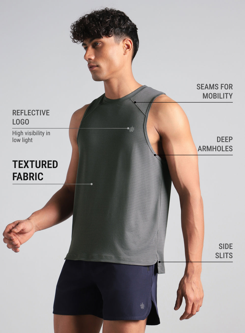 Men's Dark Grey Everyday Runner's Tank