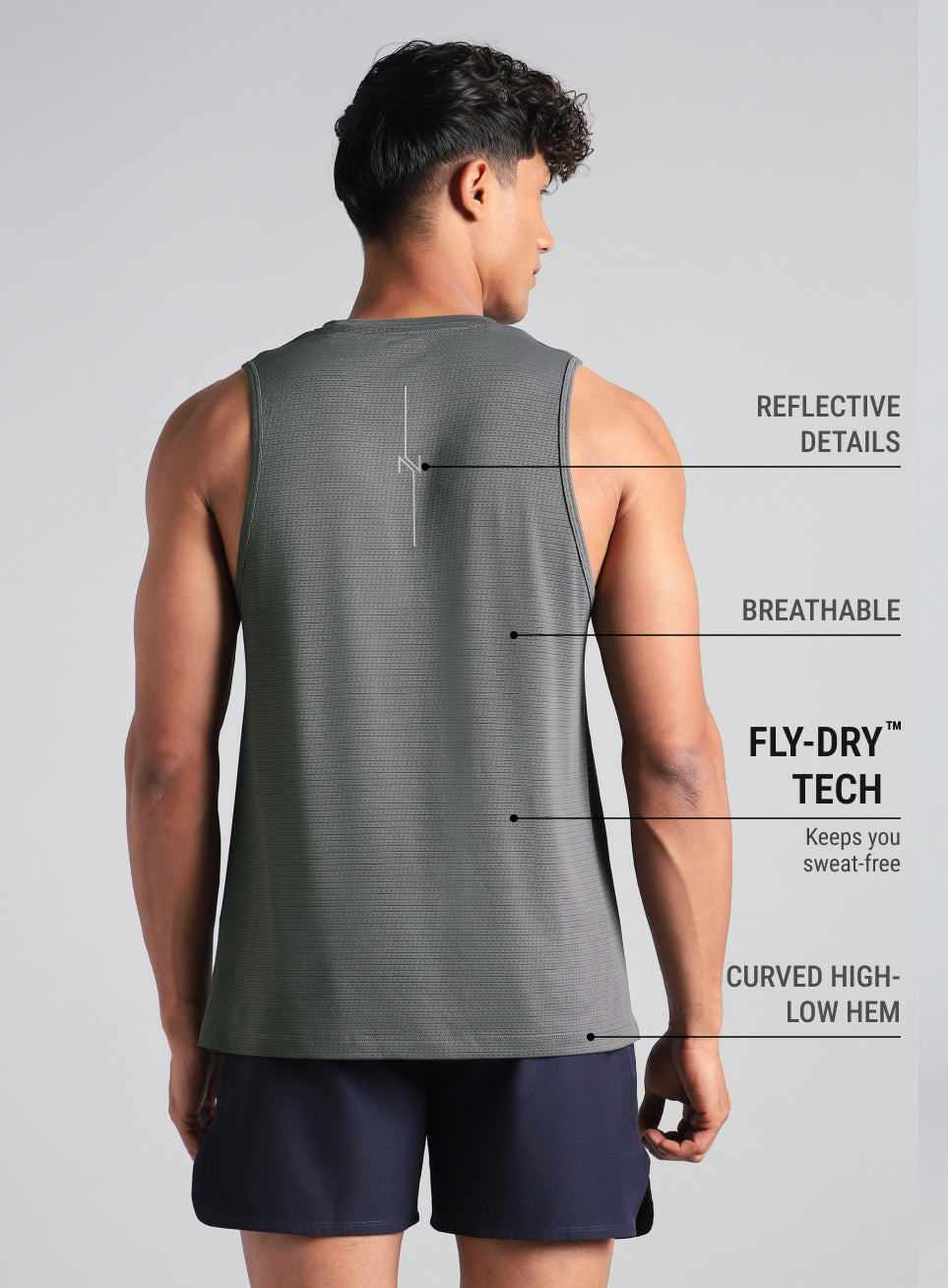 Men's Dark Grey Everyday Runner's Tank