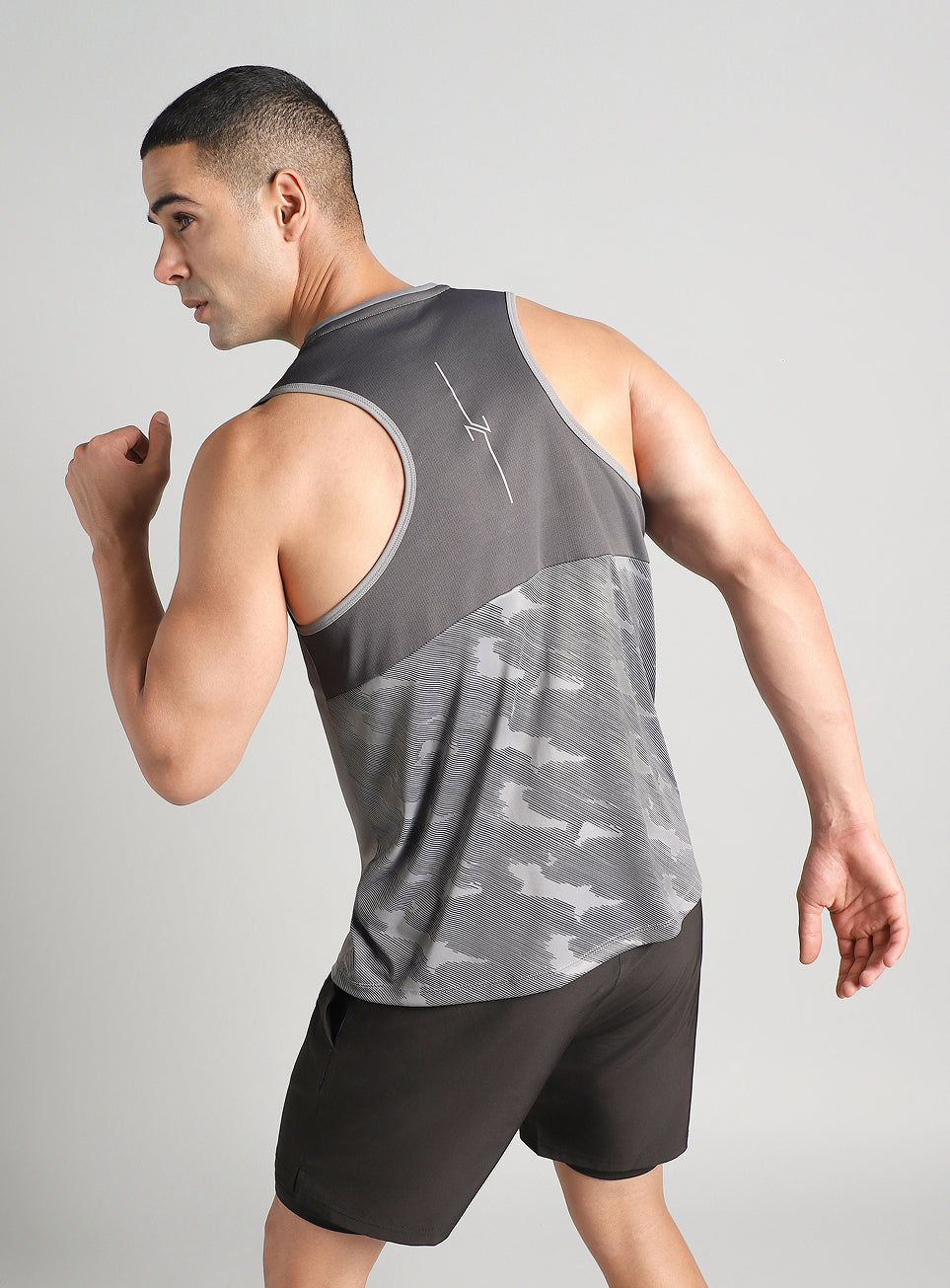 Men's Grey Urban Camo Motion Forward Running Tank