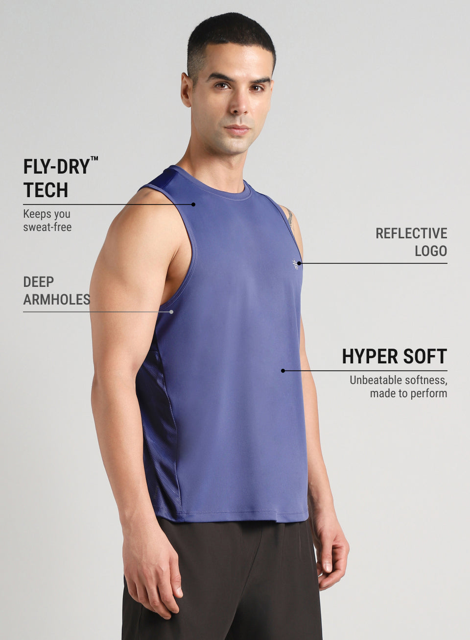 Men's Navy Urban Camo Motion Forward Running Tank