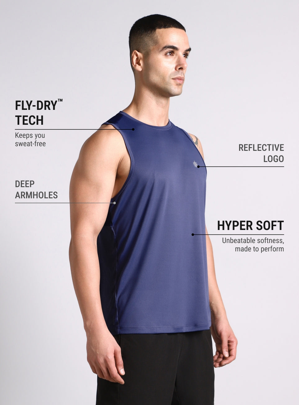 Men's Navy Urban Camo Motion Forward Running Tank