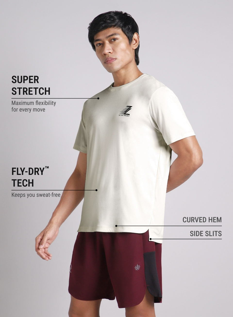 Men's Off White Runner's Essential Trail Run T-shirt