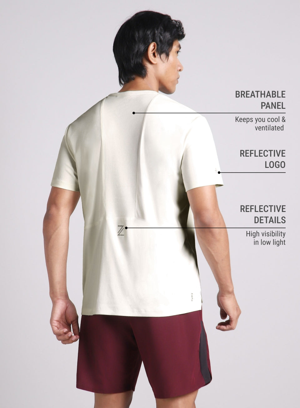 Men's Off White Runner's Essential Trail Run T-shirt