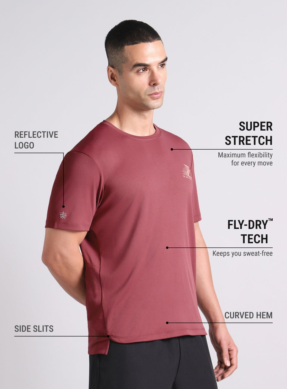 Men's Maroon Runner's Essential Trail Run T-shirt