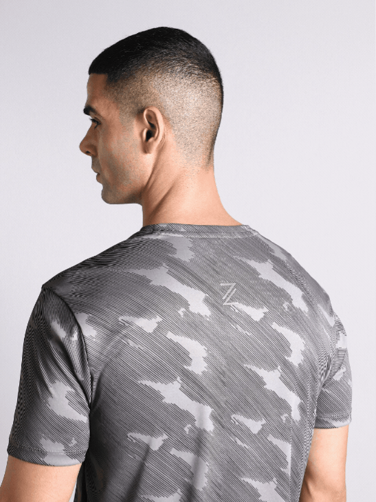 Men's Grey Urban Camo Running T-shirt