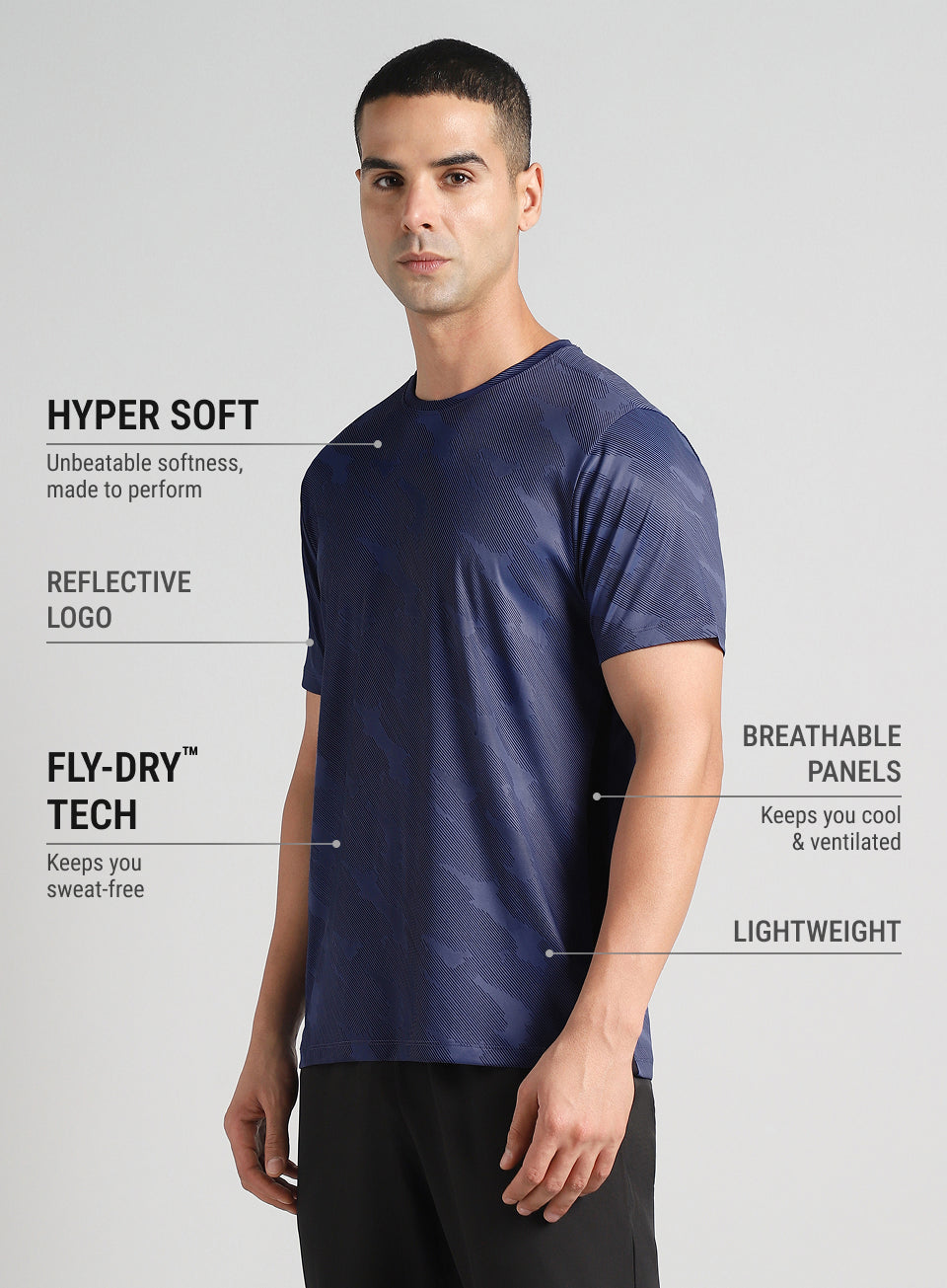 Men's Navy Urban Camo Running T-shirt