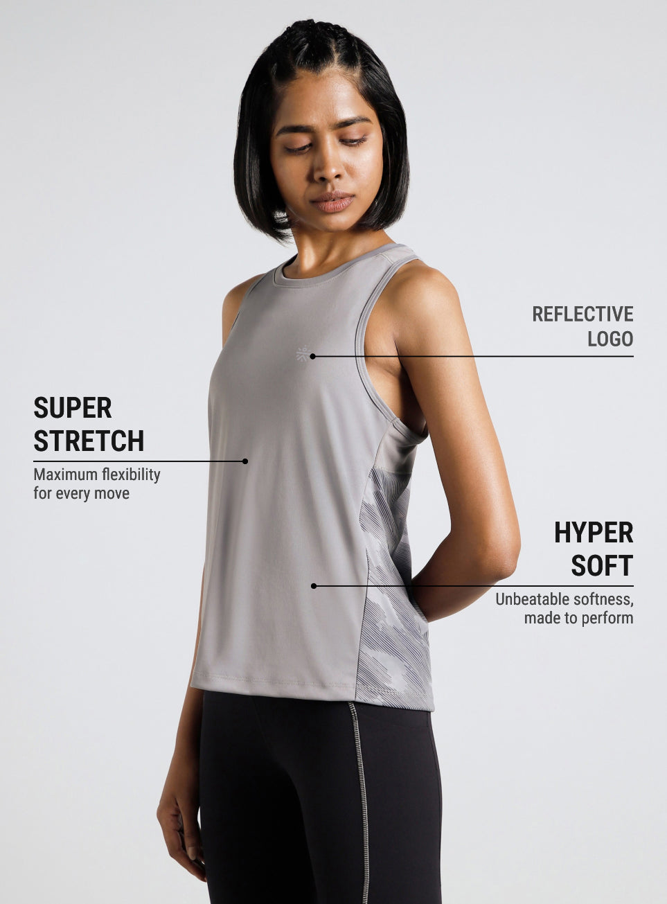Women's Grey Urban Camo Running Tank Top
