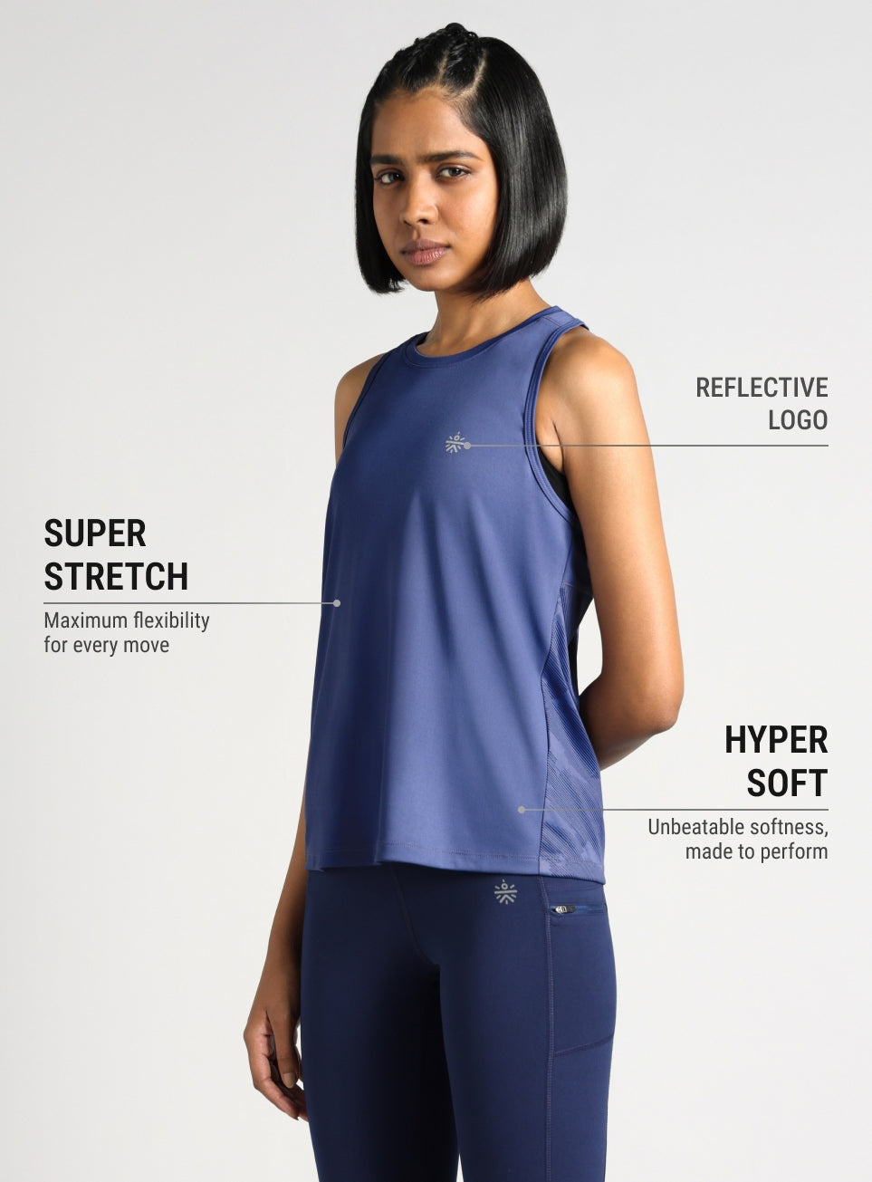 Women's Blue Urban Camo Running Tank Top