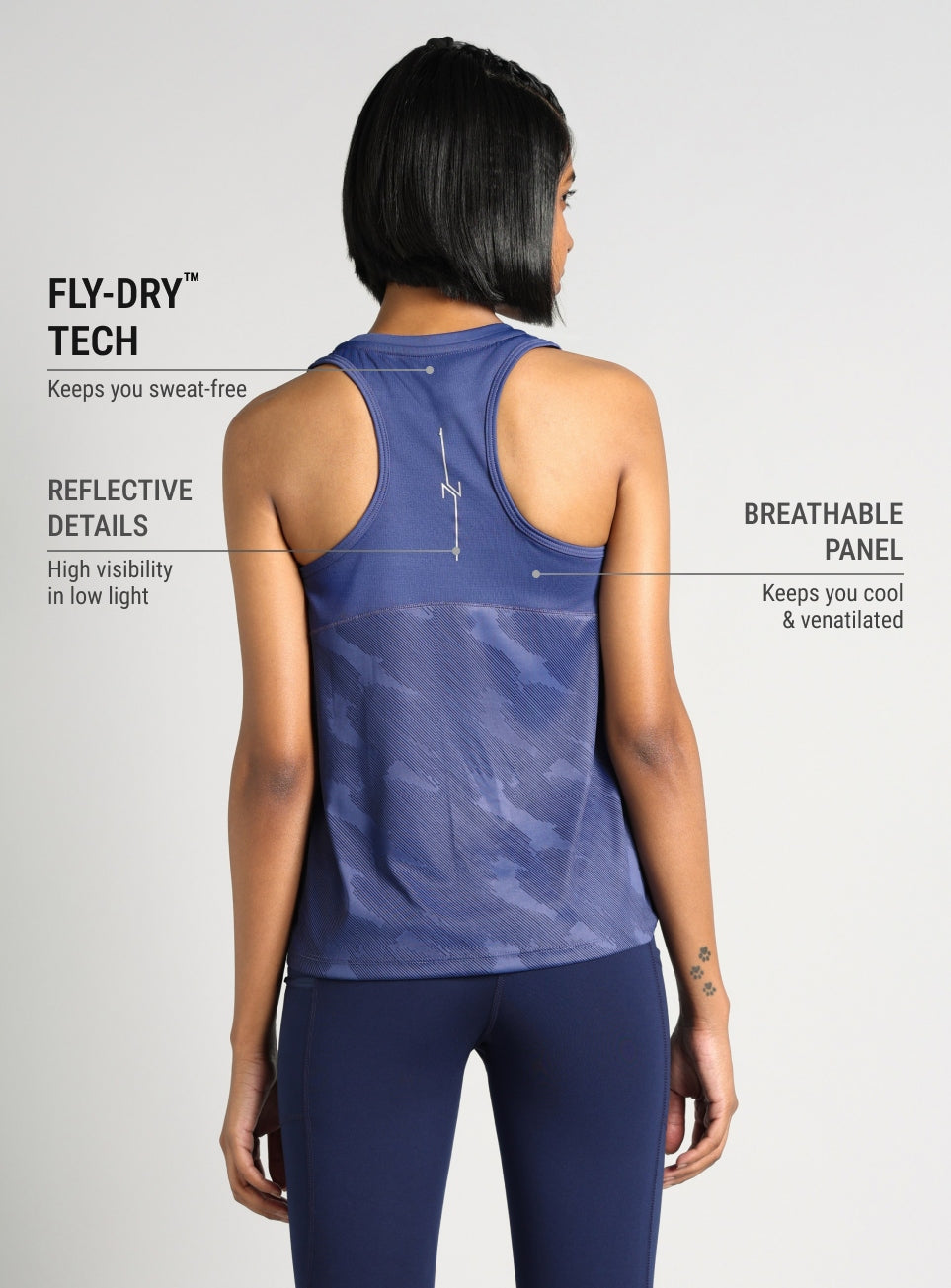 Women's Blue Urban Camo Running Tank Top