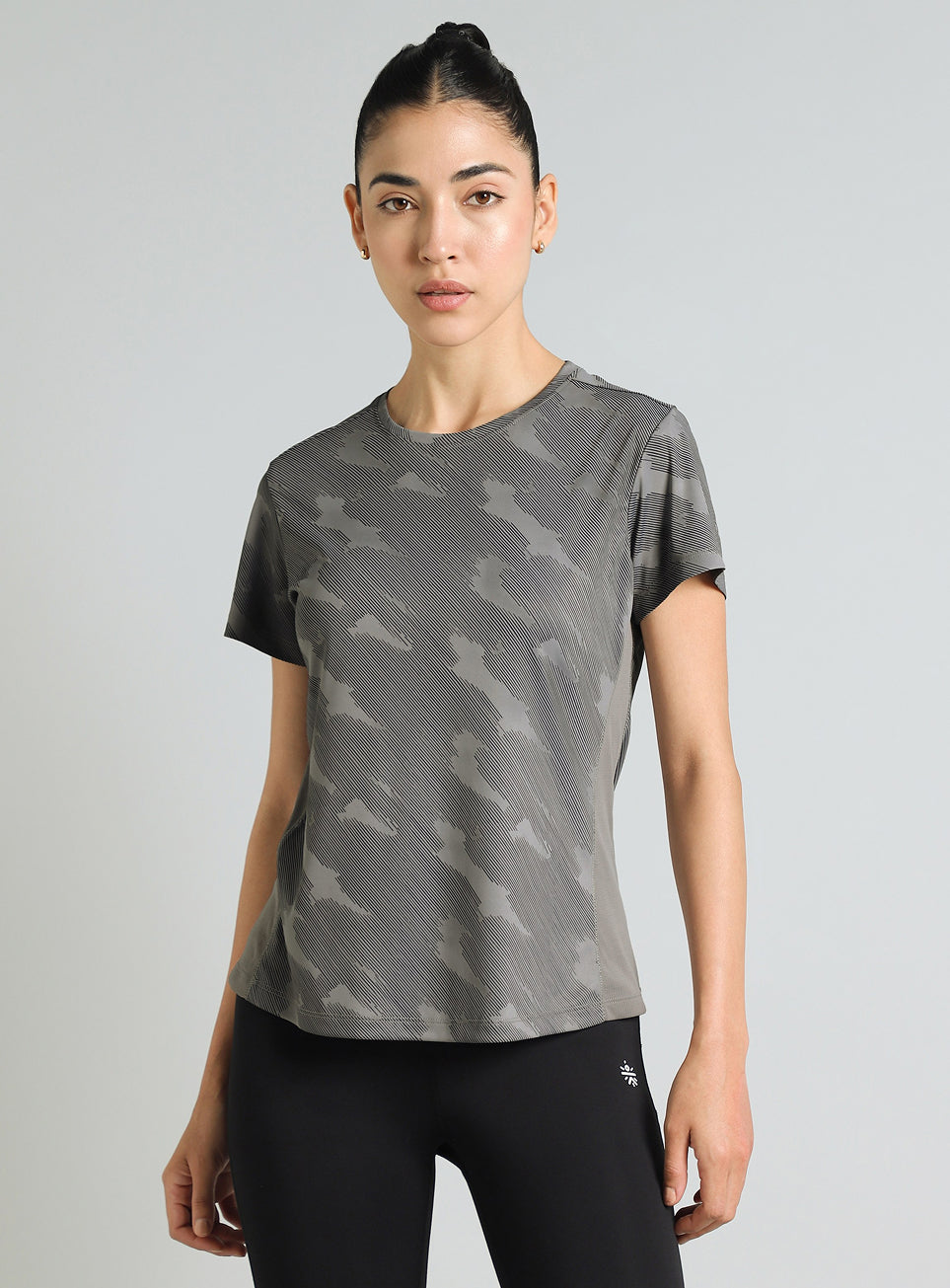 Women's Grey Urban Camo Running T-shirt