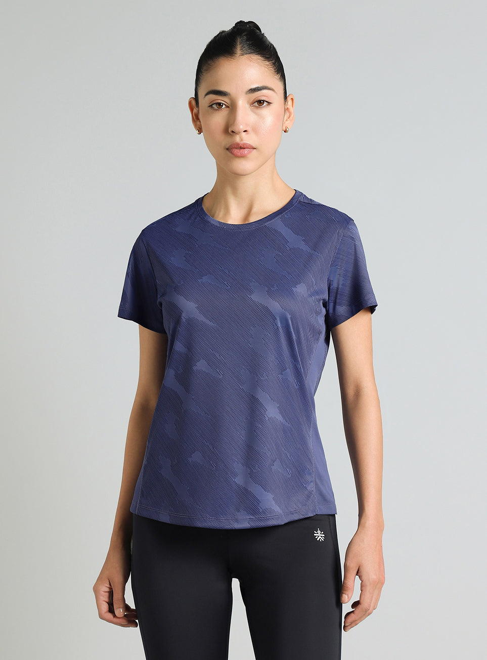 Women's Blue Urban Camo Running T-shirt