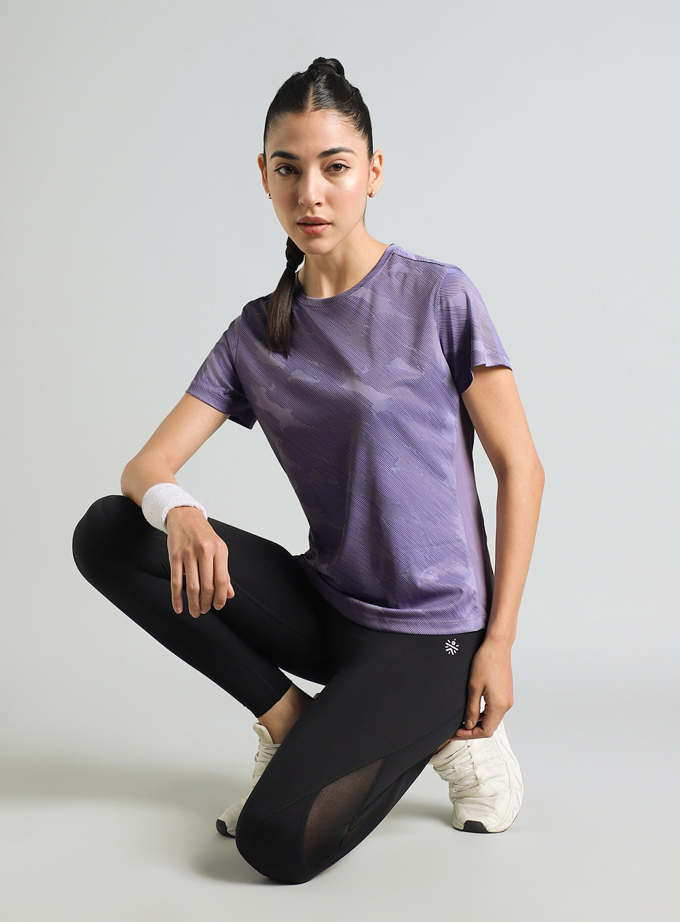 Women's Purple Urban Camo Running T-shirt