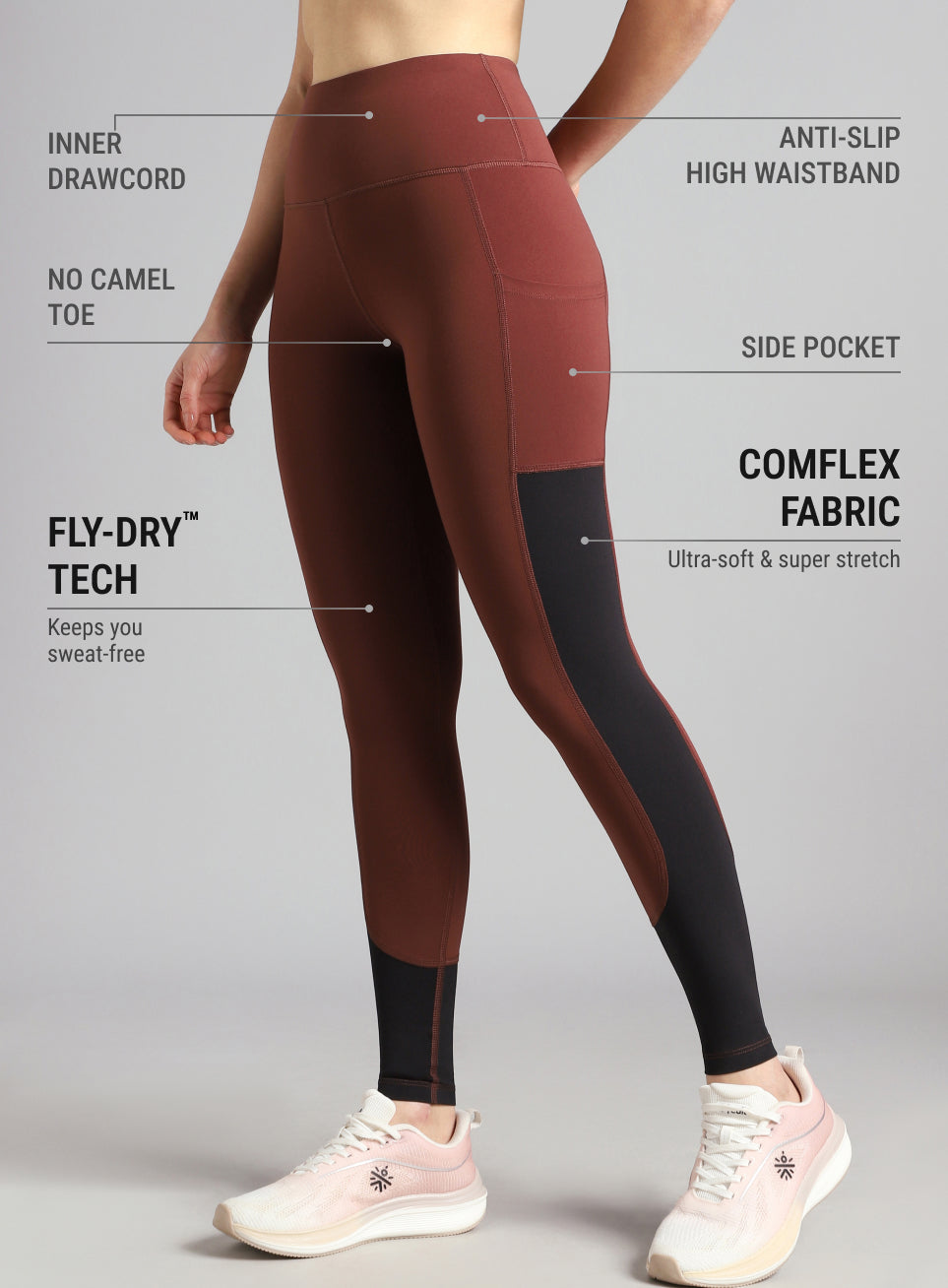 Women's Rust Dance Off Colourblock COMFLex Tights