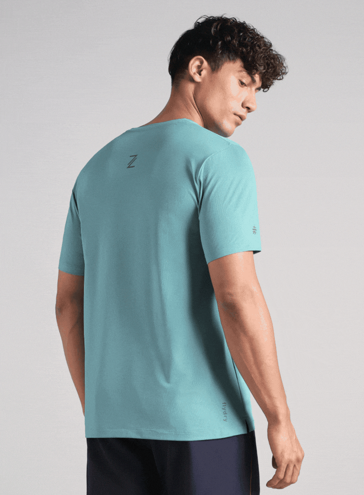Men's Blue Chill Knit Run T-Shirt