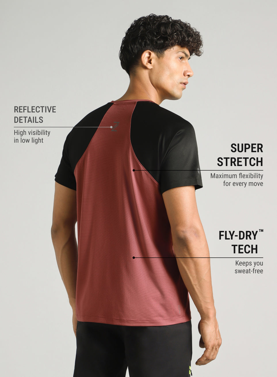Men's Maroon Runner's Speed T-shirt