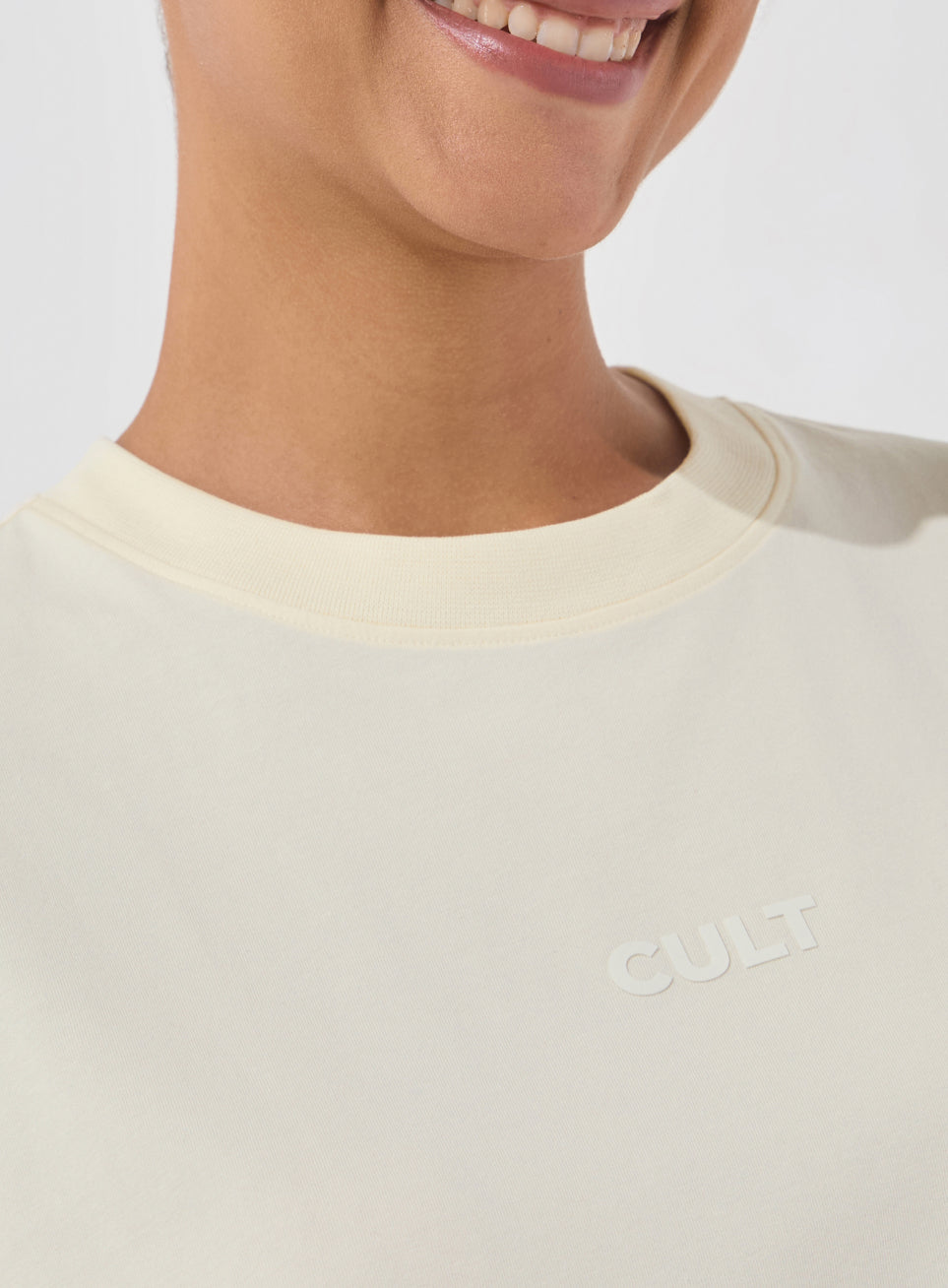 Women's White Soft Form Comfort Oversized T-shirt