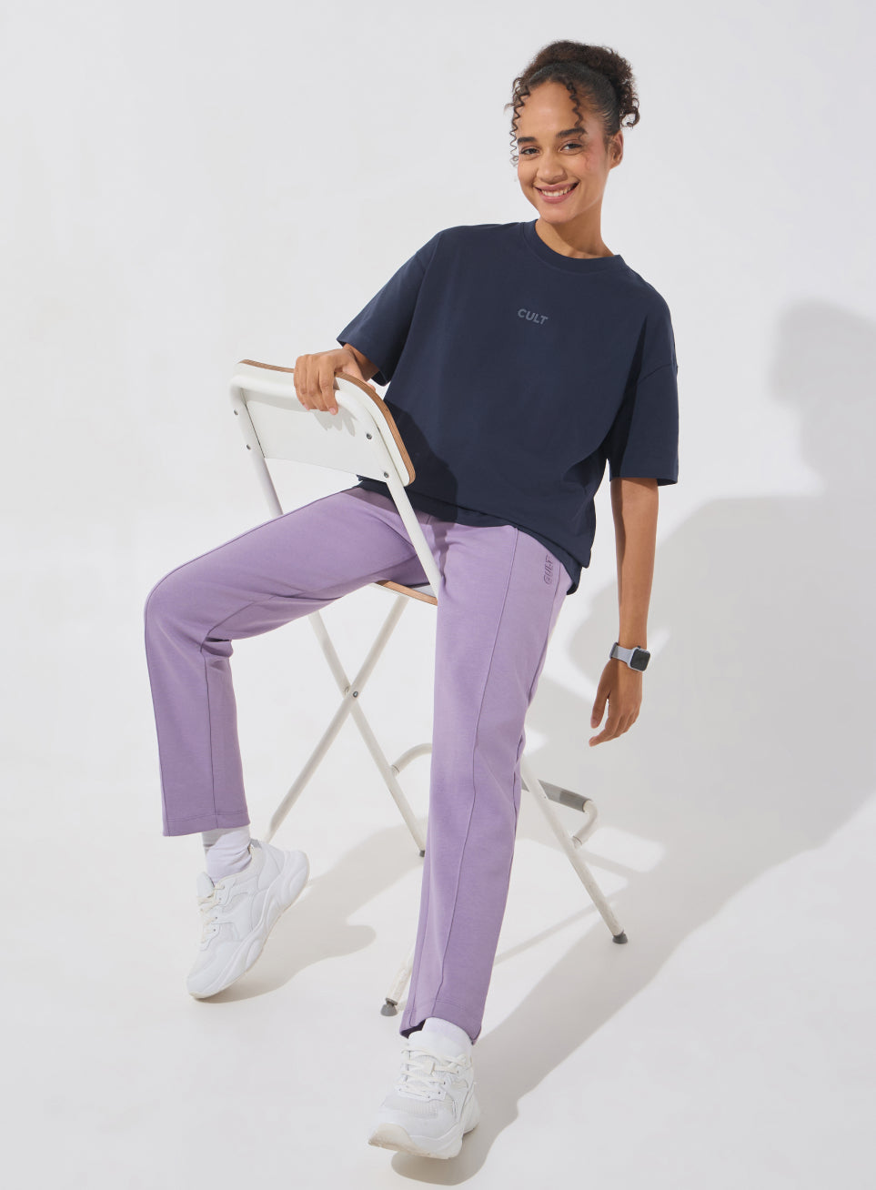 Women's Navy Soft Form Comfort Oversized T-shirt