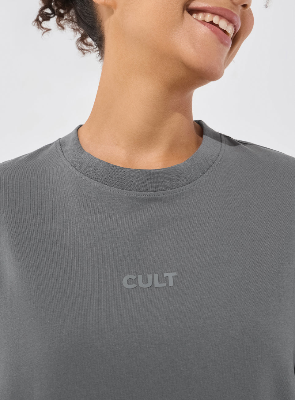 Women's Dark Grey Soft Form Comfort Oversized T-shirt