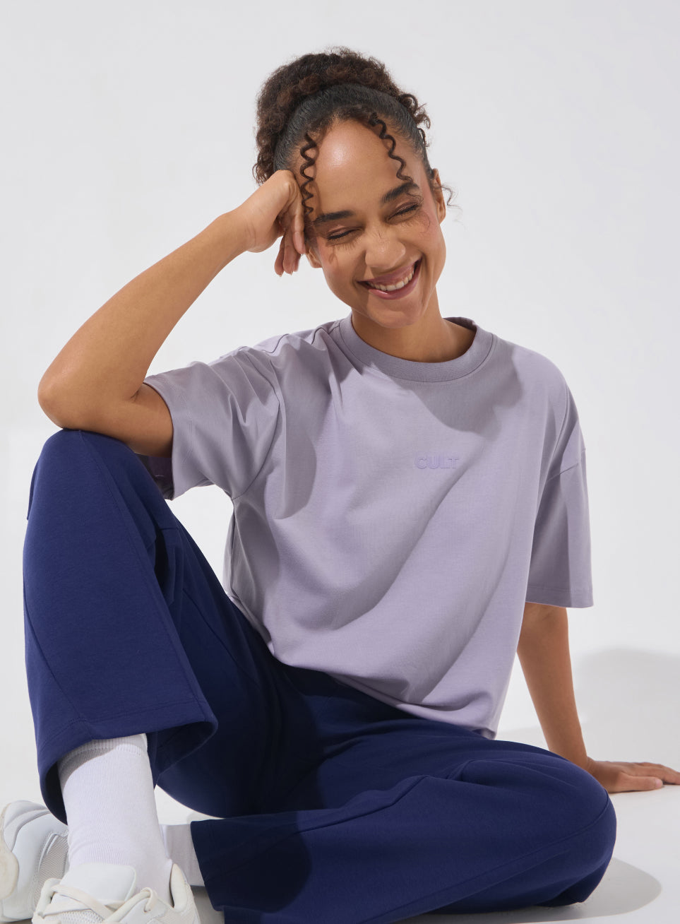 Women's Purple Soft Form Comfort Oversized T-shirt