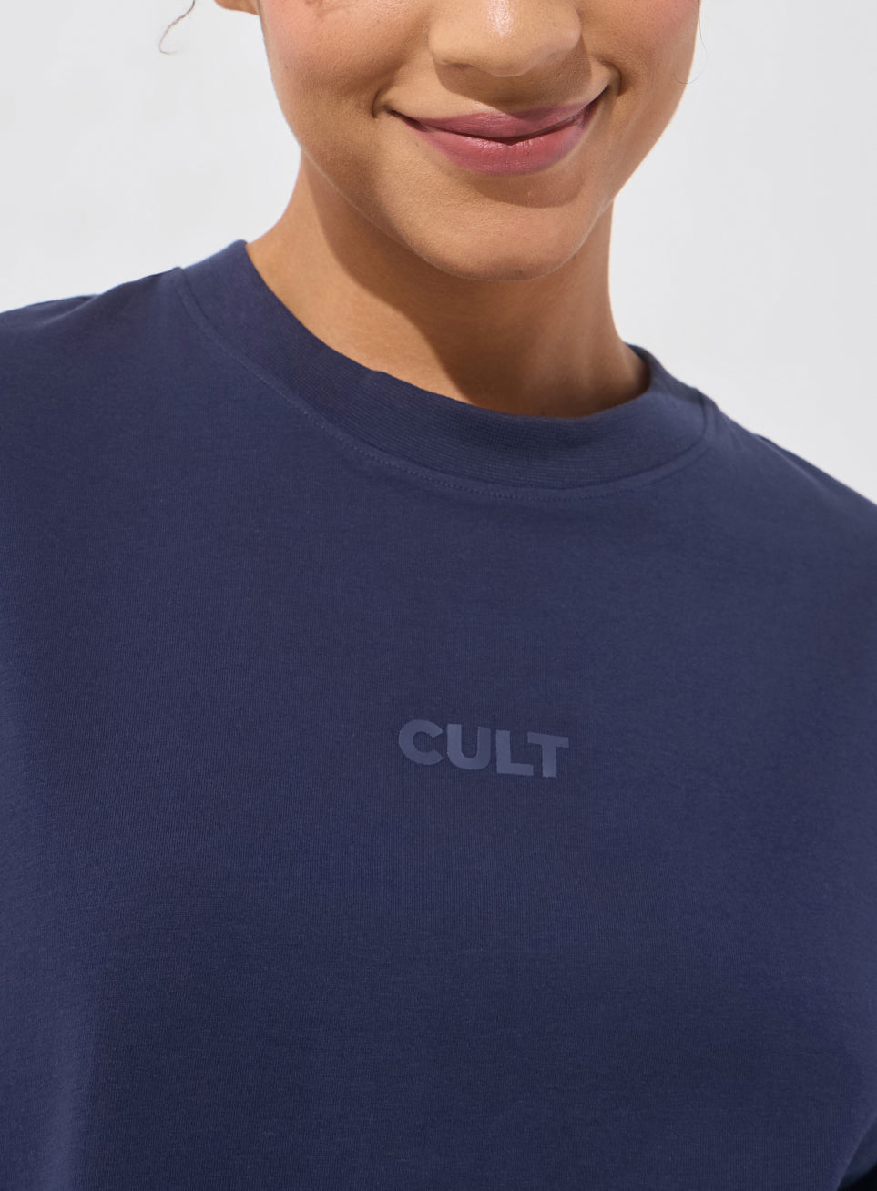 Women's Navy Soft Form Mid Boxy T-shirt