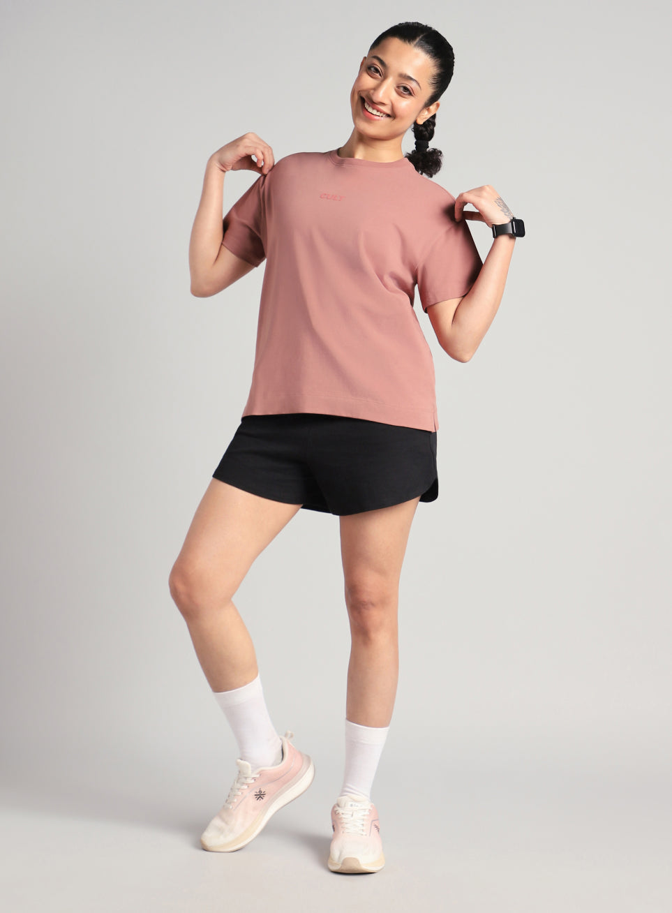 Women's Brown Form Mid Boxy T-shirt