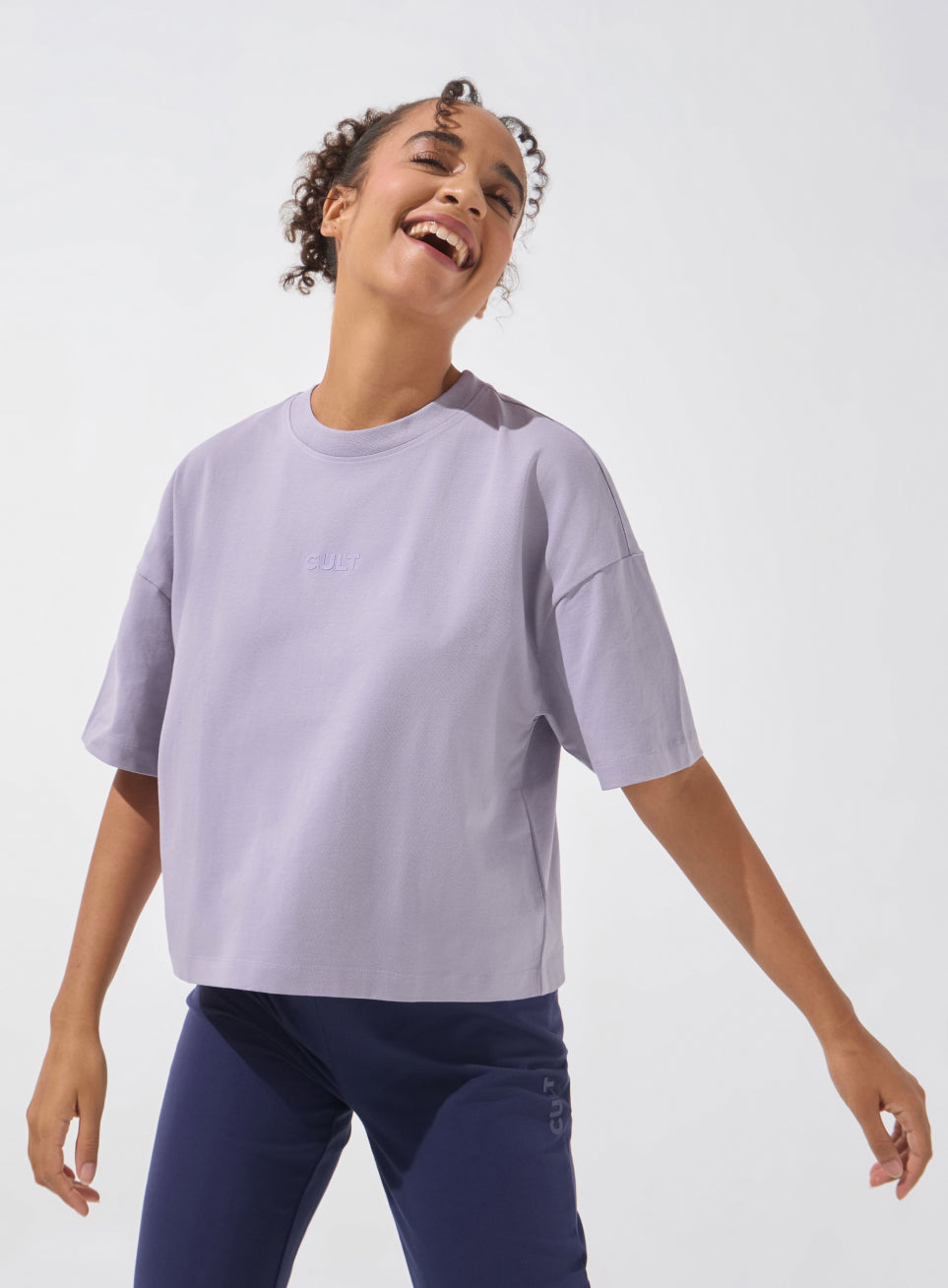 Women's Purple Form Mid Boxy T-shirt