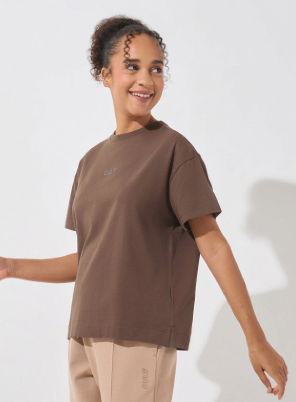 Women's Brown Soft Form Easy Fit Everyday T-shirt