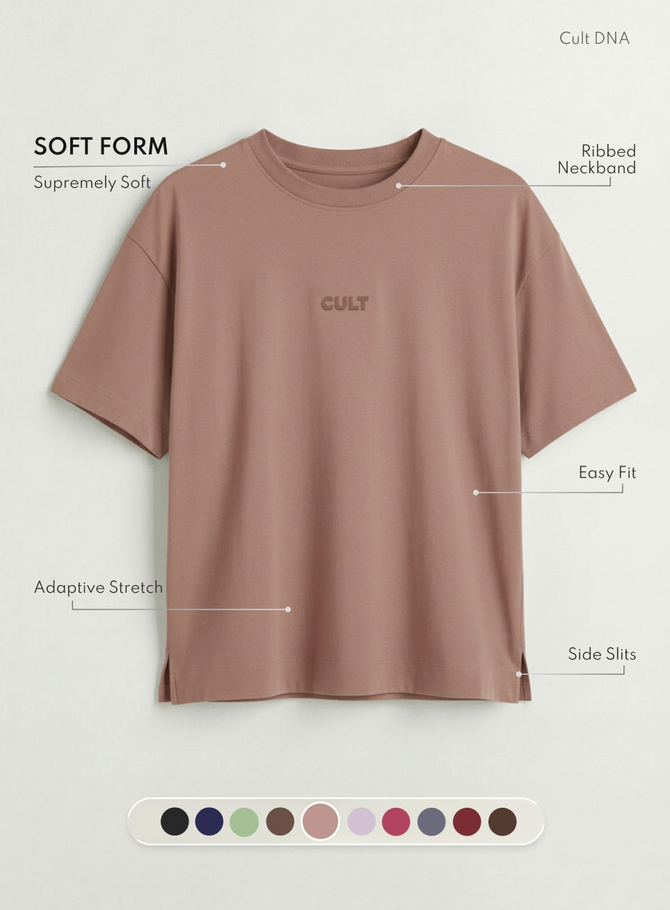 Women's Rust Soft Form Easy Fit Everyday T-shirt