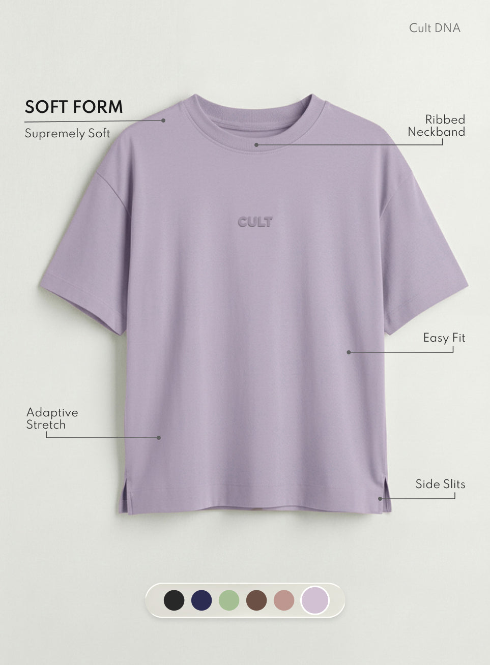 Women's Purple Soft Form Easy Fit Everyday T-shirt