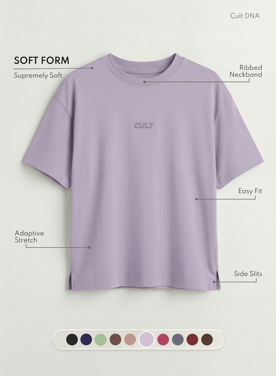 Women's Purple Soft Form Easy Fit Everyday T-shirt