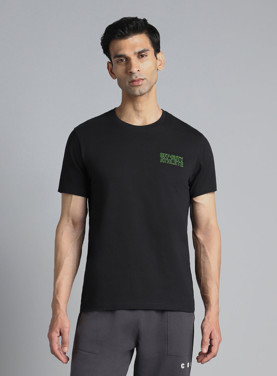 Men's Black Off Duty Print Graphic T-shirt