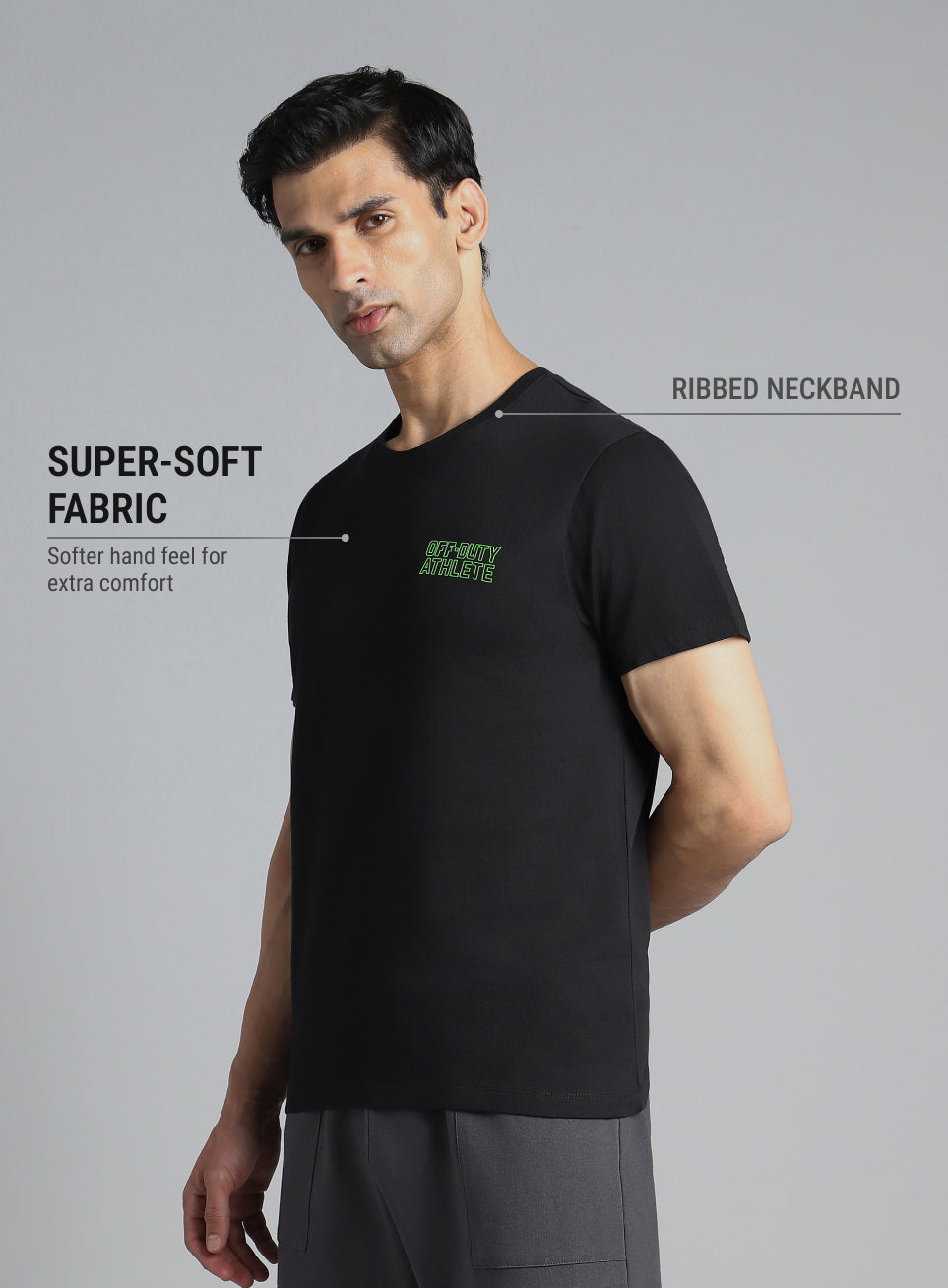 Men's Black Off Duty Print Graphic T-shirt