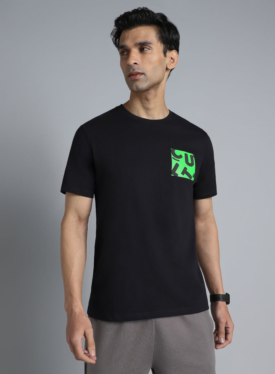 Men's Black Cult Print Graphic T-shirt