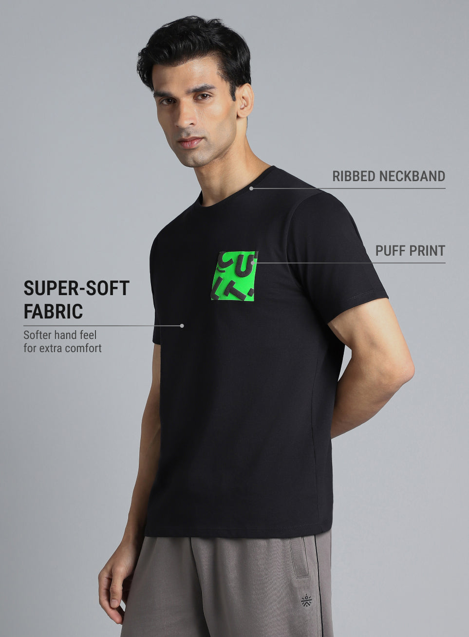 Men's Black Cult Print Graphic T-shirt