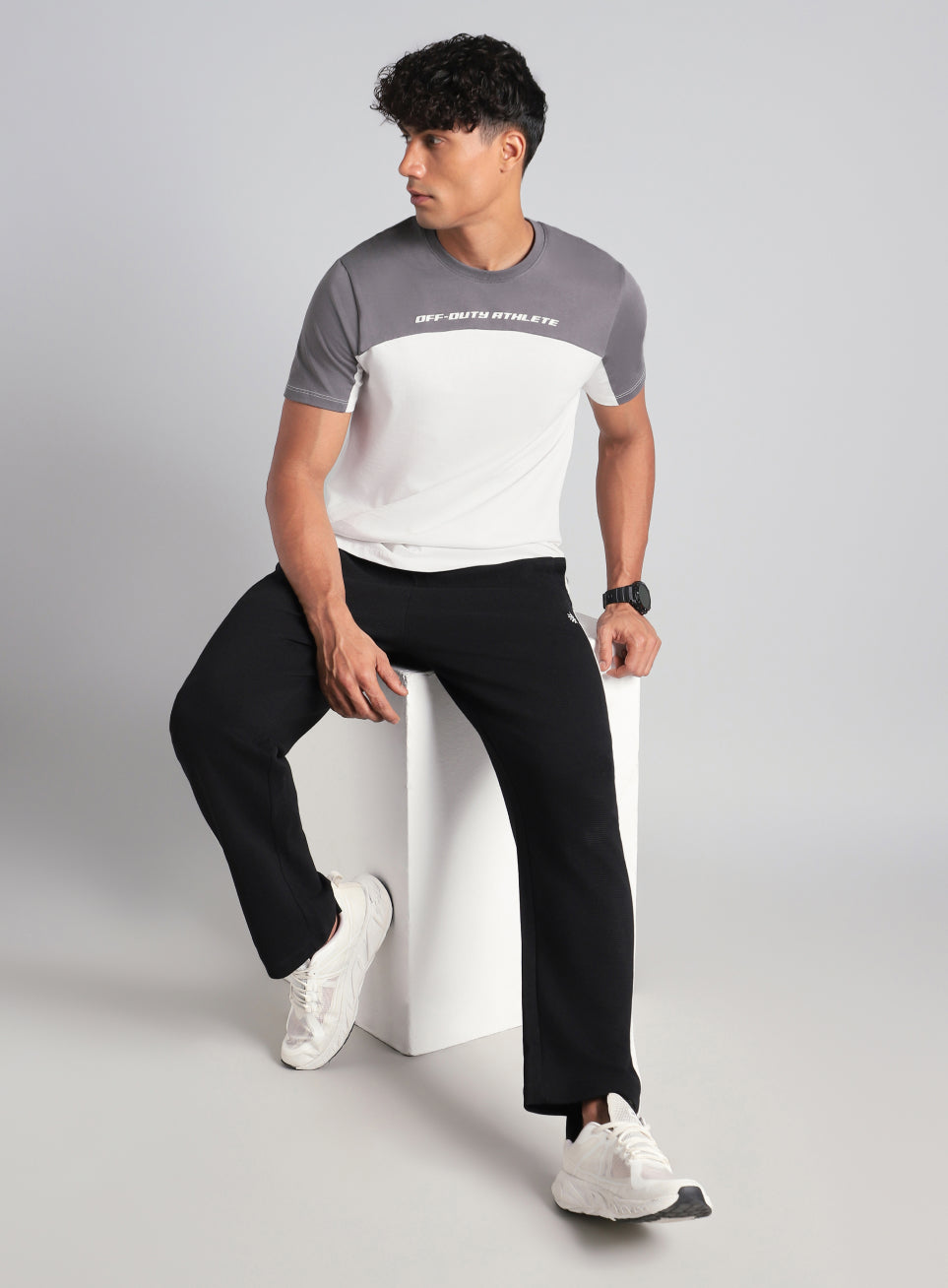 Men's Off White Offbeat Coloblock T-shirt