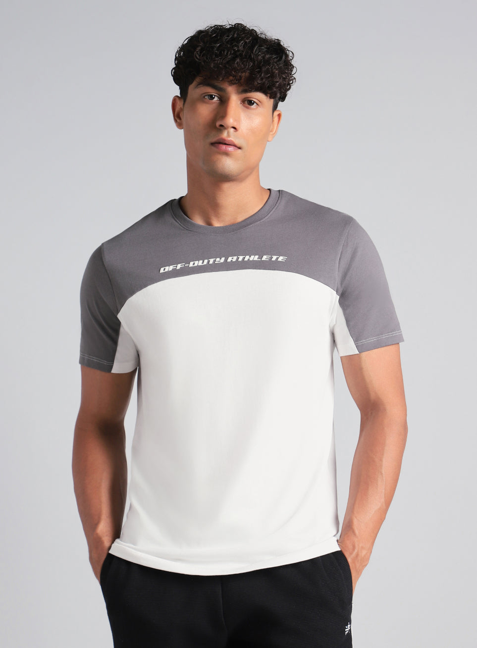 Men's Off White Offbeat Coloblock T-shirt