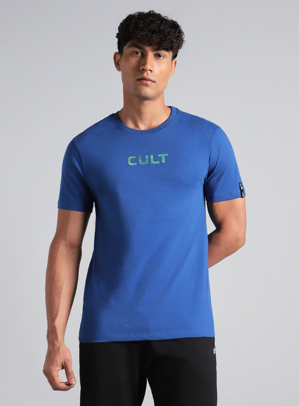 Men's Blue Cult Branding Printed T-shirt