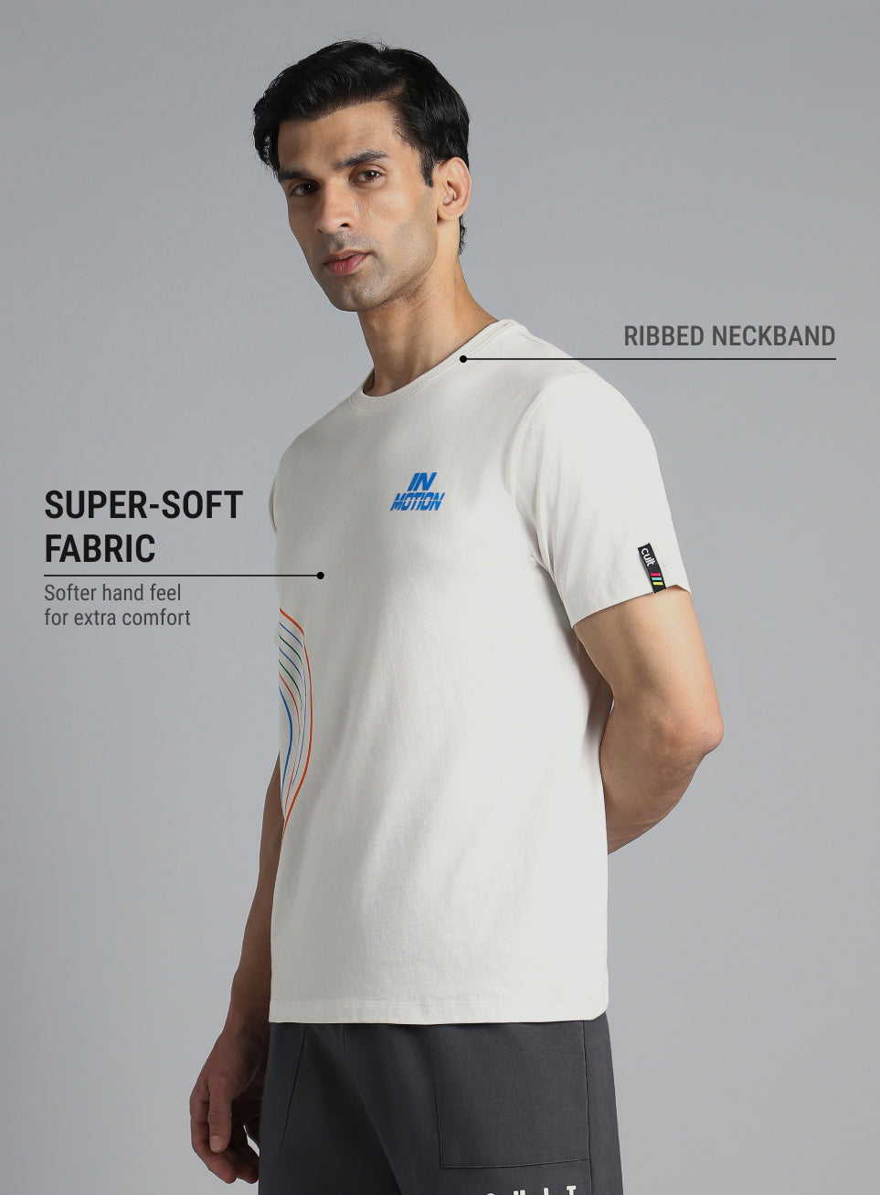 Men's White In Motion Graphic T-shirt