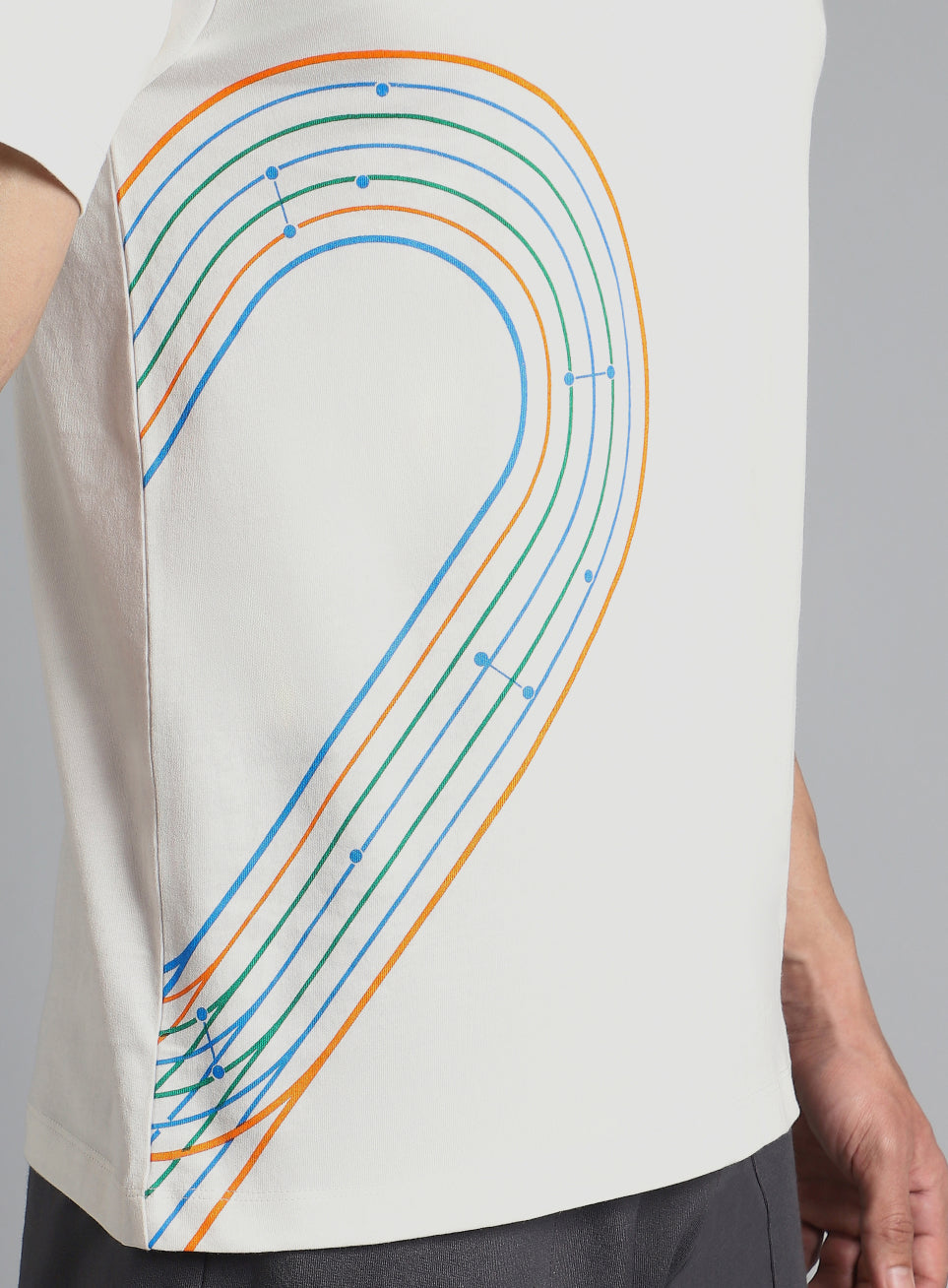 Men's White In Motion Graphic T-shirt