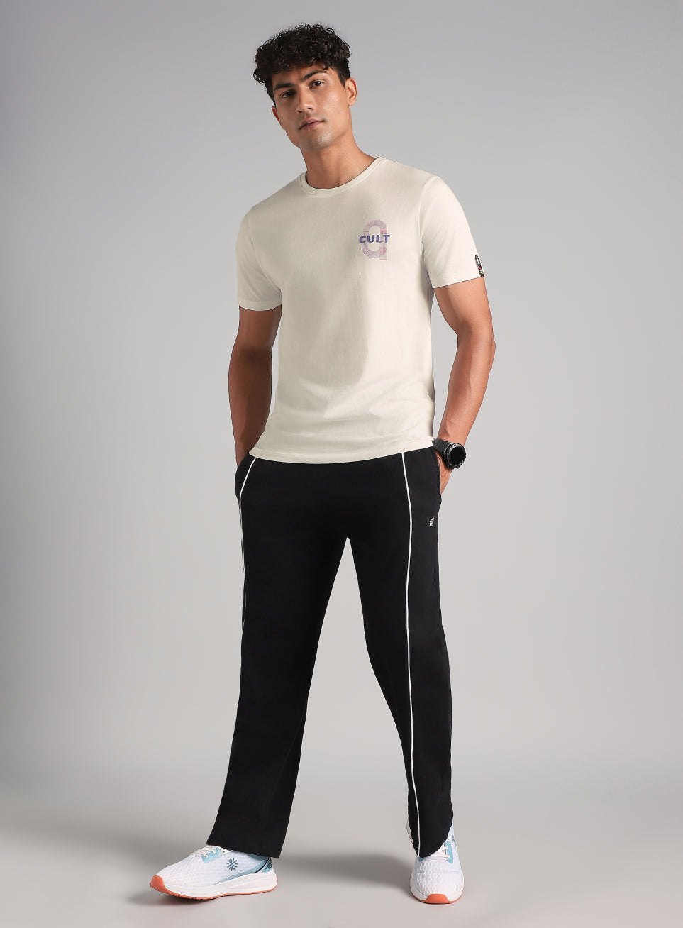 Men's Off White Sporty Racertrack T-Shirt